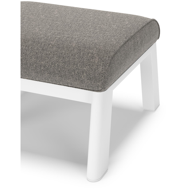 Cirello poef in wit aluminium met chartres drizzle all weather sunbrella® luxe kussen