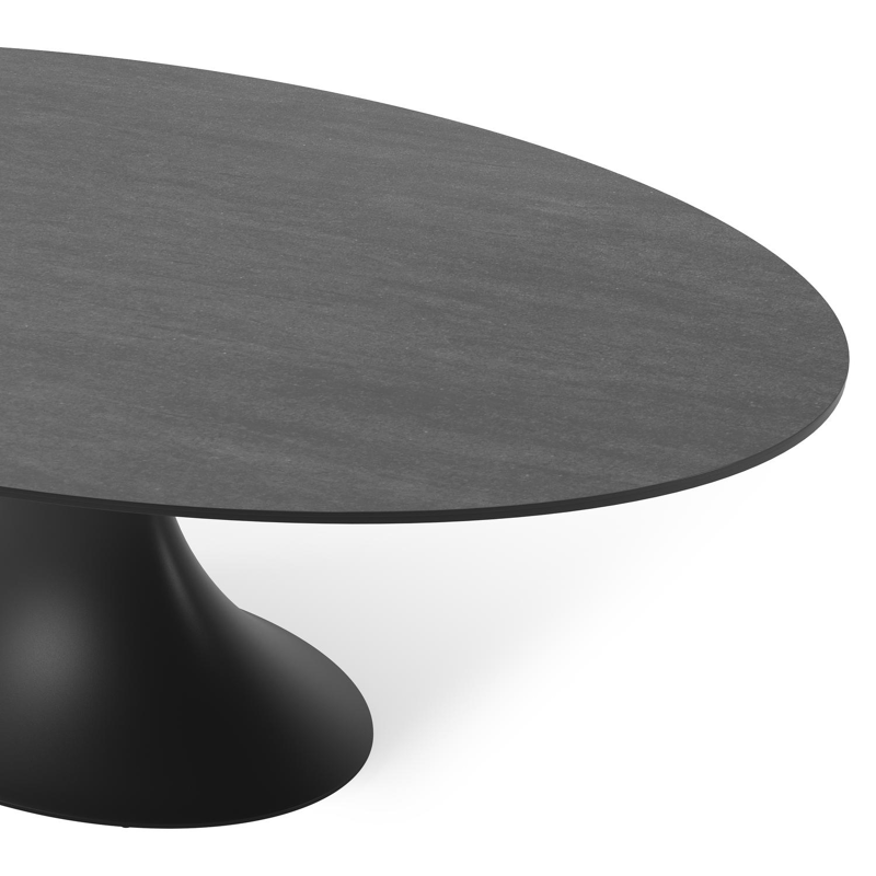 Table de jardin Fano en aluminium noir et céramique pleine basalt black - Lg 240 x Larg. 135 x H 75 cm