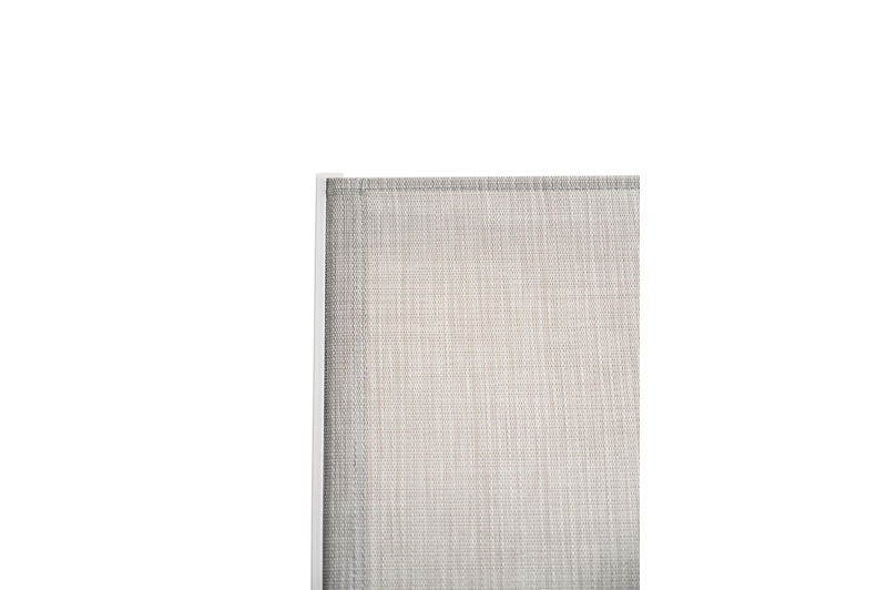 Bahia tuinset in wit aluminium en polywood tafelblad met 6 stapelbare Bahia tuinstoelen