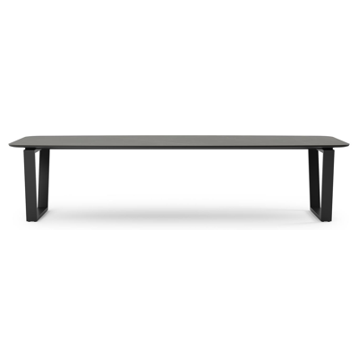Pagino tuintafel in zwart aluminium en volkeramiek calatorao - L 315 x B 115 x H 74 cm