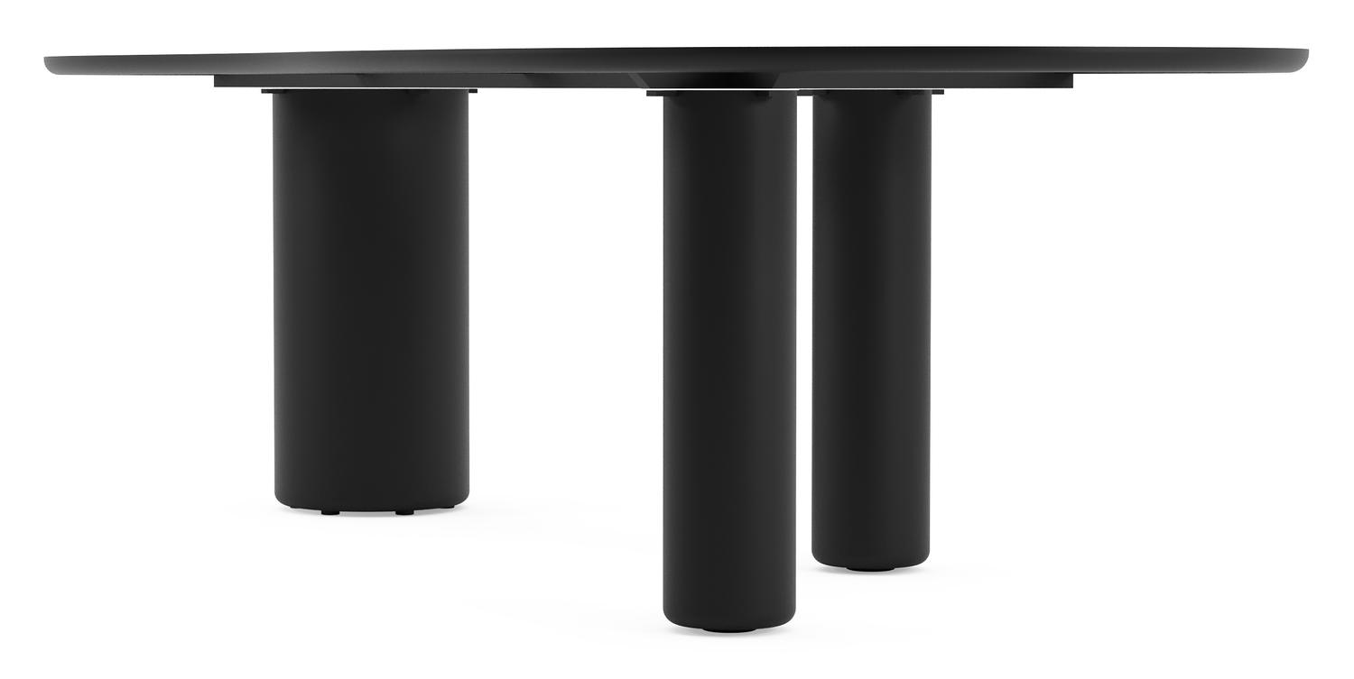 Amico tuintafel organisch in zwart aluminium en teak - L 280 x B 120 x H 73.5 cm