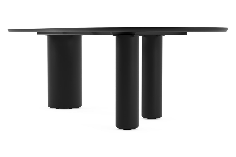 Amico tuintafel organisch in zwart aluminium en volkeramiek Shilin - L 280 x B 120 x H 73.5 cm