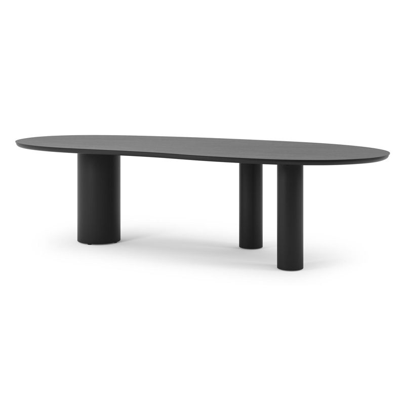 Organo tuintafel organisch in zwart aluminium en volkeramiek basalt zwart L 280 x B 120 x H 74 cm