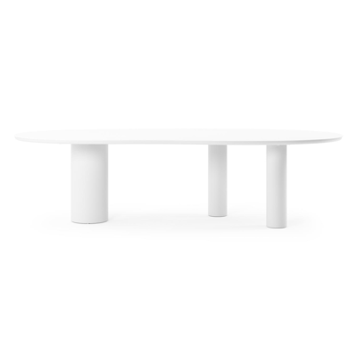 Organo tuintafel organisch in wit aluminium en volkeramiek Arctic White L 280 x B 120 x H 74 cm