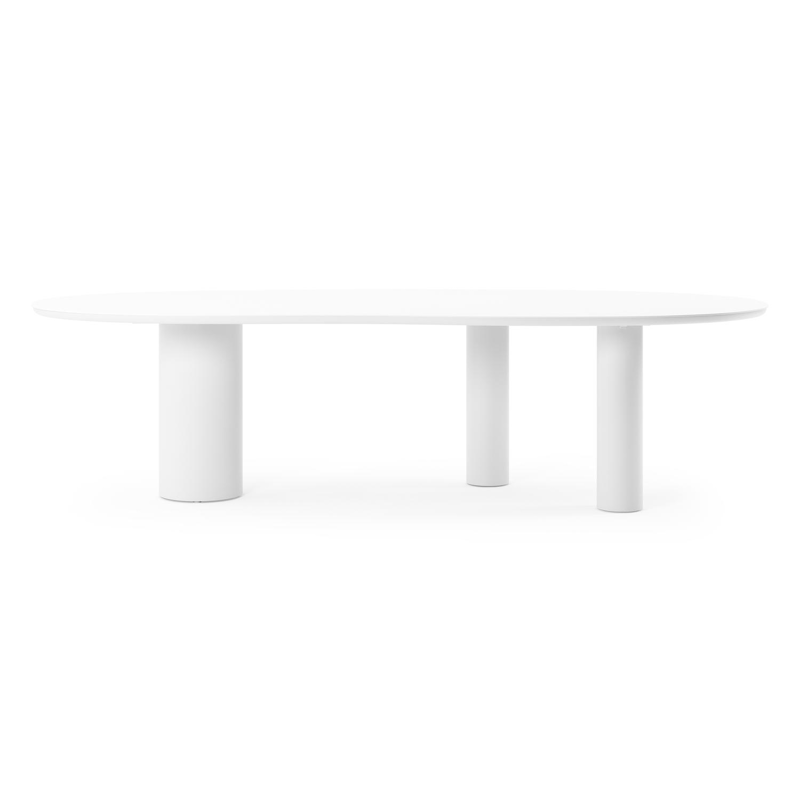 Organo tuintafel organisch in wit aluminium en volkeramiek Arctic White L 280 x B 120 x H 74 cm