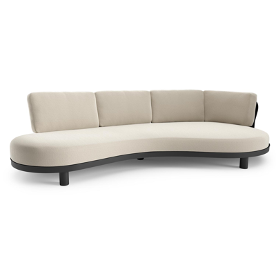 Donato loungebank in zwart aluminium met lopi marble all weather sunbrella® luxe kussen