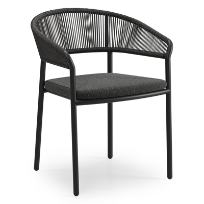 Calobra rechthoekige uitschuifbare tuinset in zwart aluminium en sintered stone crema minerale met 10 Zamora tuinstoelen