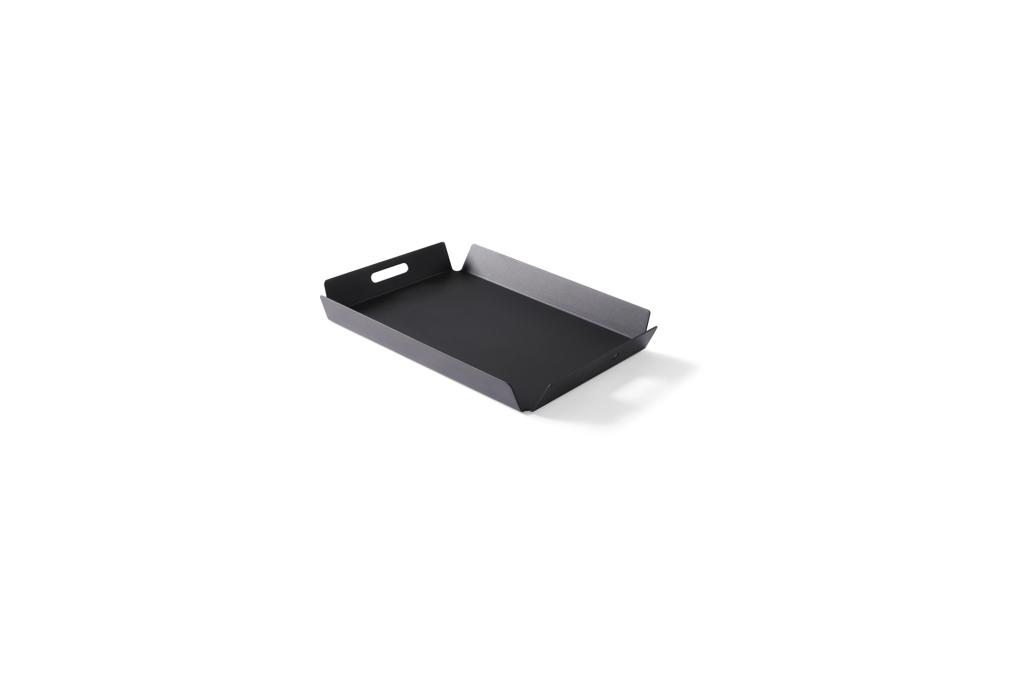 Karoo dienblad/plateau in zwart aluminium - L58,8 x B 40,8 cm