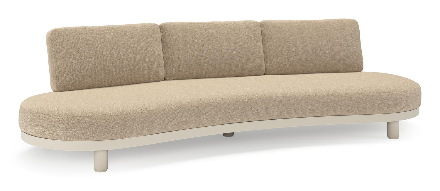 Canapé de jardin Donato en aluminium beige et coussins en all weather cosytica Madagascar Oak