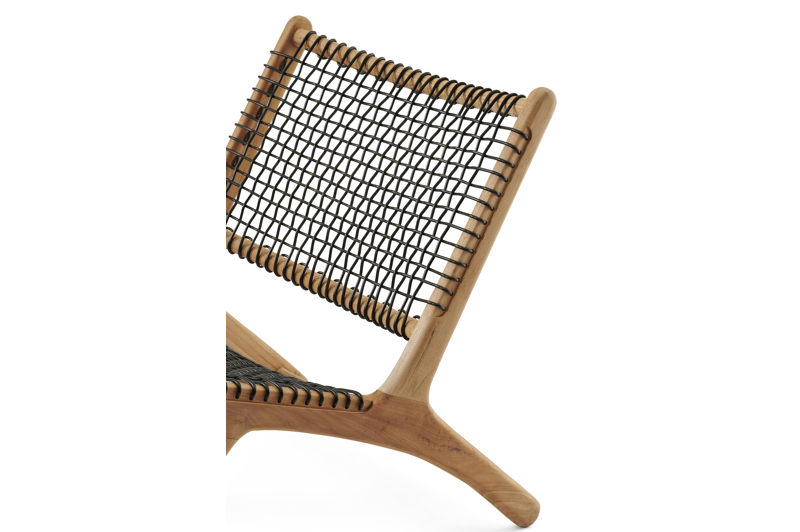 Cosito loungezetel 1-zit in teak en zwart wicker