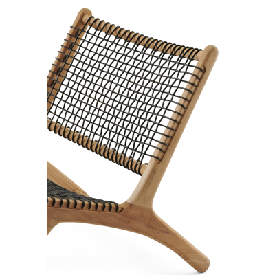 Cosito loungezetel 1-zit in teak en zwart wicker
