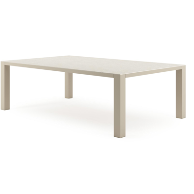 Table de jardin Nano XL rectangulaire en aluminium beige et céramique Shilin Lg. 240 x Lrg. 148 x Haut. 75 cm
