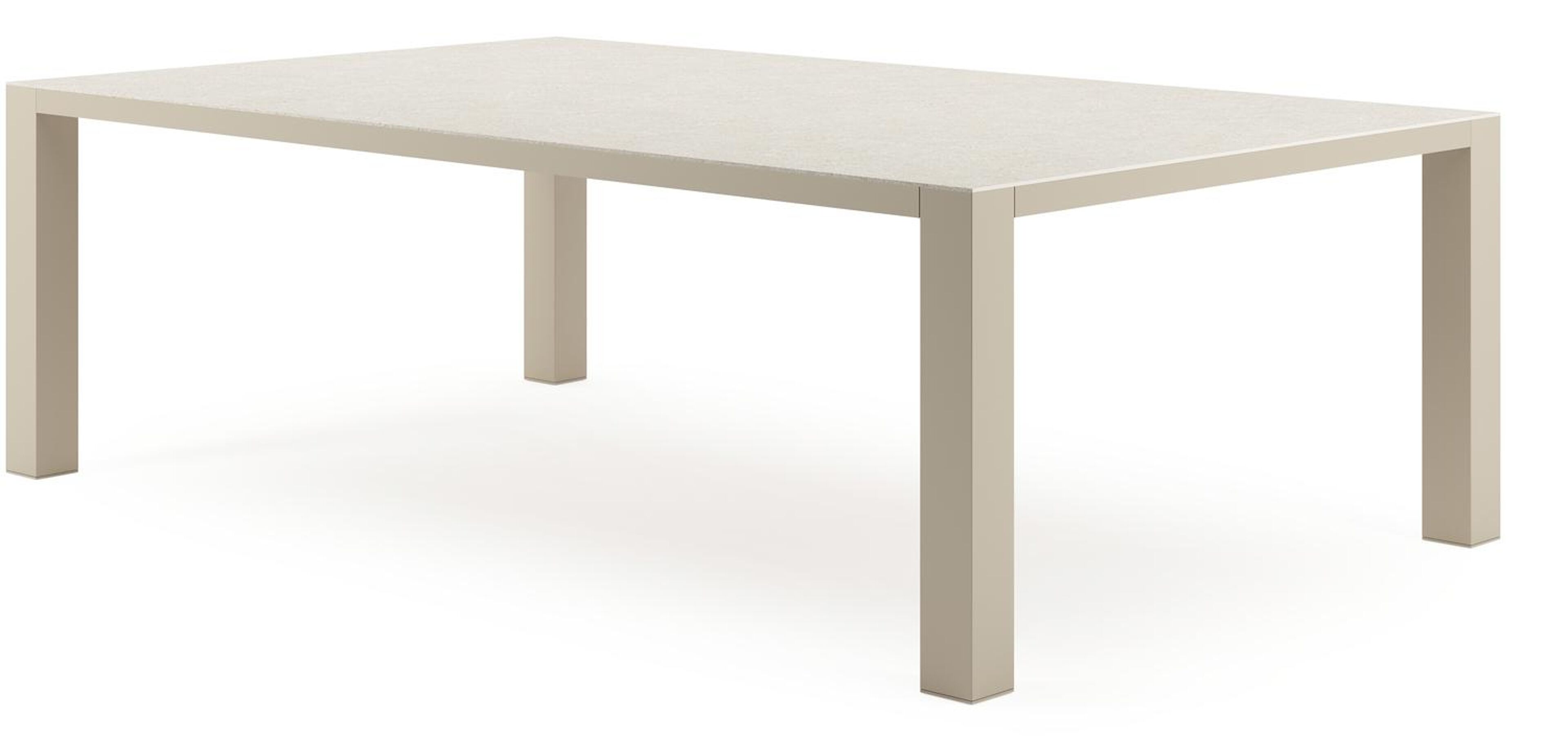 Nano XL tuintafel rechthoekig in beige aluminium en volkeramiek Shilin L 240 x B 148 x H 75 cm