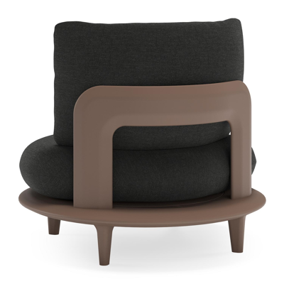 Fauteuil de jardin Bomero en aluminium taupe et coussins en all weather sunbrella® luxe chartres sooty