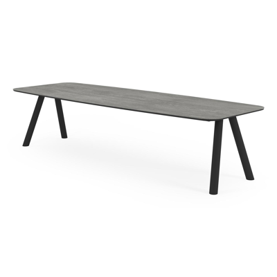 Cesano tuintafel in zwart aluminium en volkeramiek aspen grey - L 315 x B 115 x H 75 cm