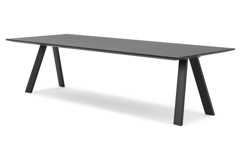 Cesano tuintafel in zwart aluminium en volkeramiek basalt black - L 280 x B 110 x H 75 cm