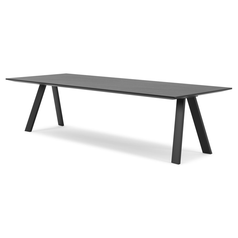 Cesano tuintafel in zwart aluminium en volkeramiek basalt black - L 280 x B 110 x H 75 cm