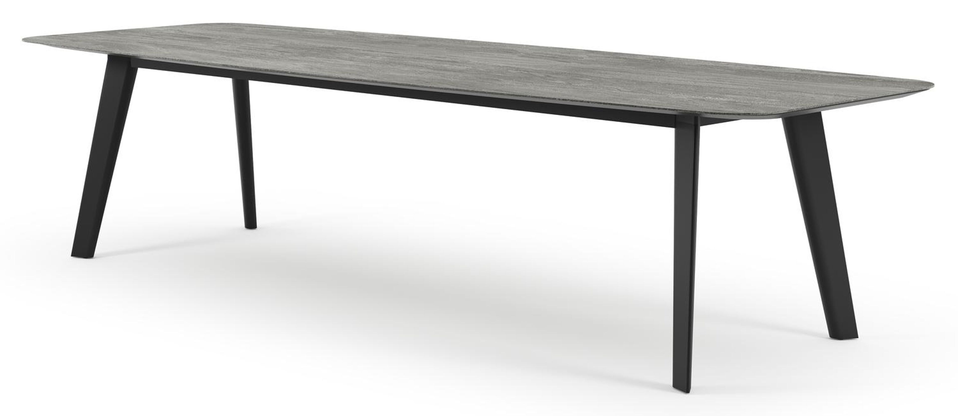 Lacrima tuintafel in zwart aluminium en volkeramiek aspen grey - L 315 x B 115 x H 74 cm