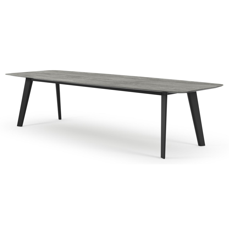 Lacrima tuintafel in zwart aluminium en volkeramiek aspen grey - L 315 x B 115 x H 74 cm