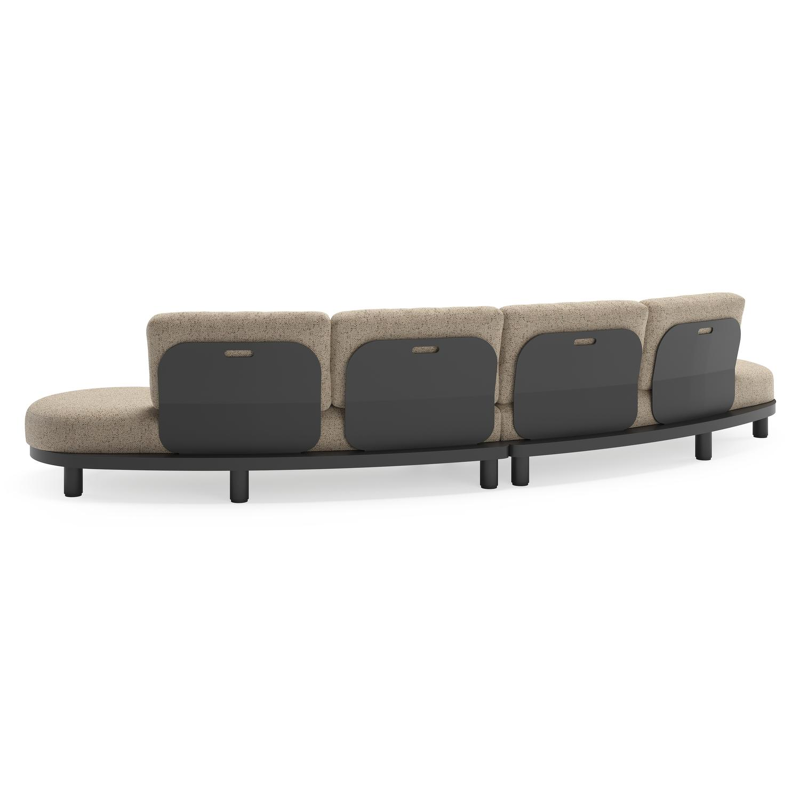 Donato loungebank in zwart aluminium met all weather cosytica Bora Jungle kussen