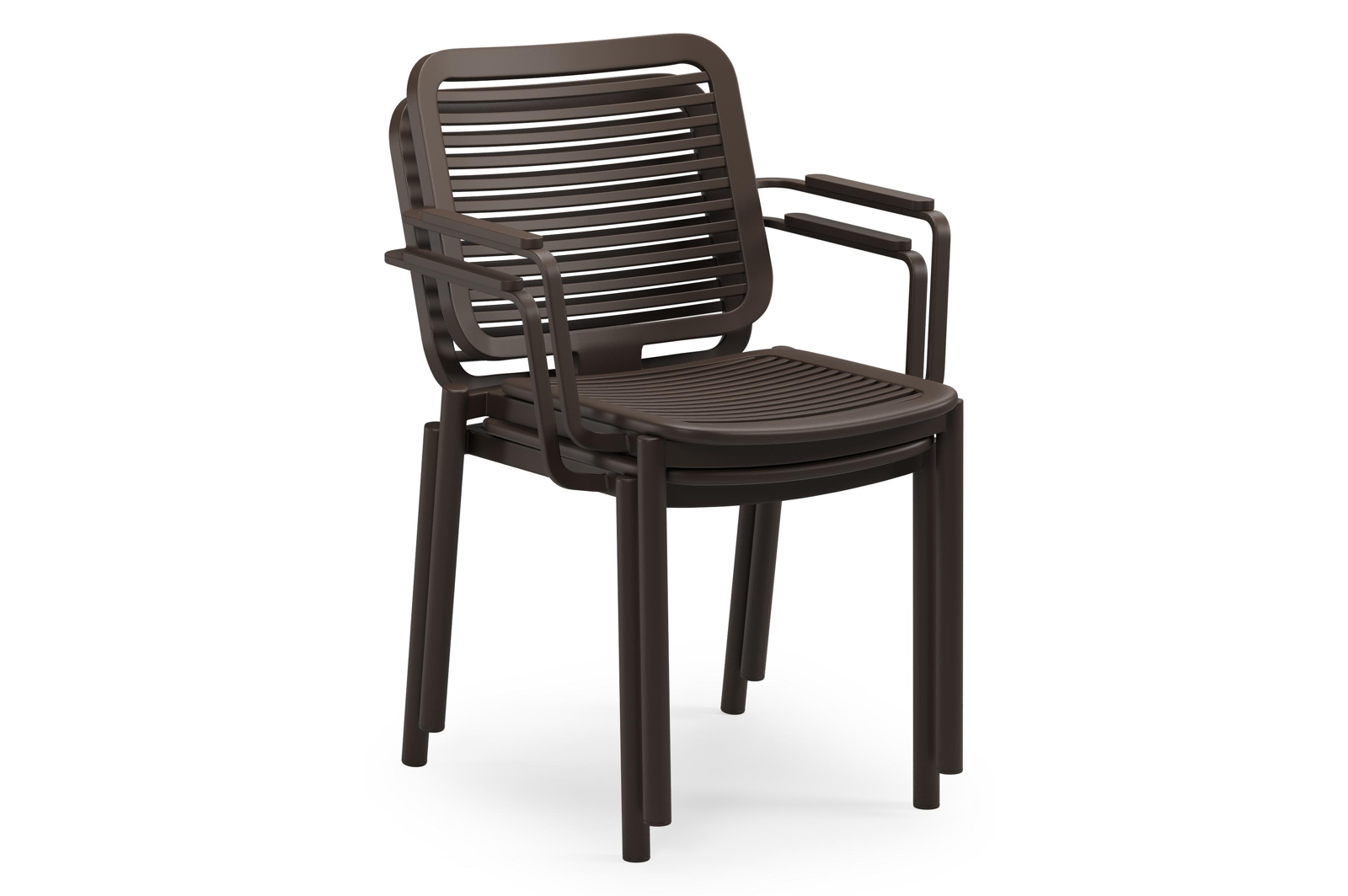 Fano tuinstoel in donkerbruin aluminium