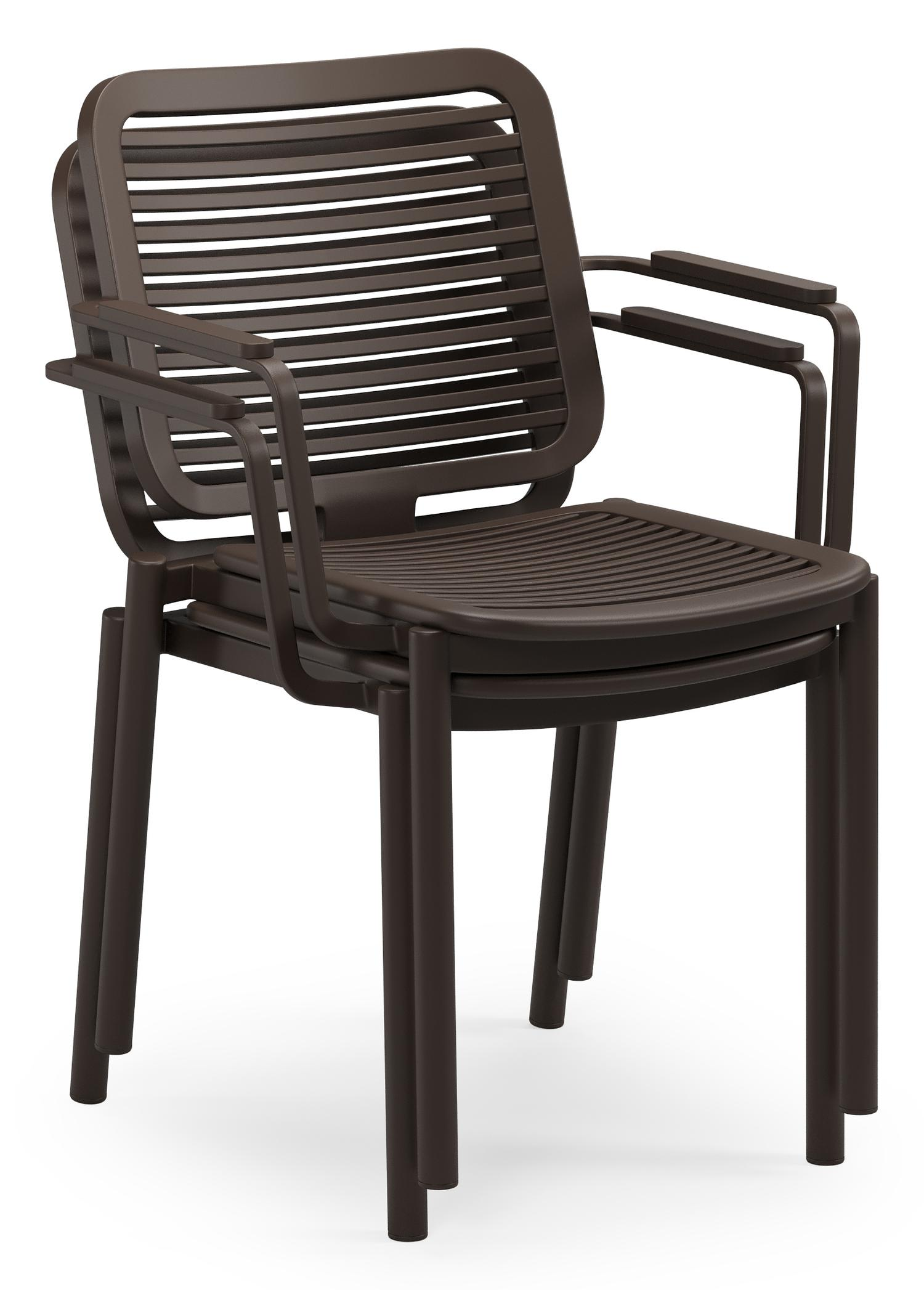 Chaise de jardin Fano en aluminium marron foncé 