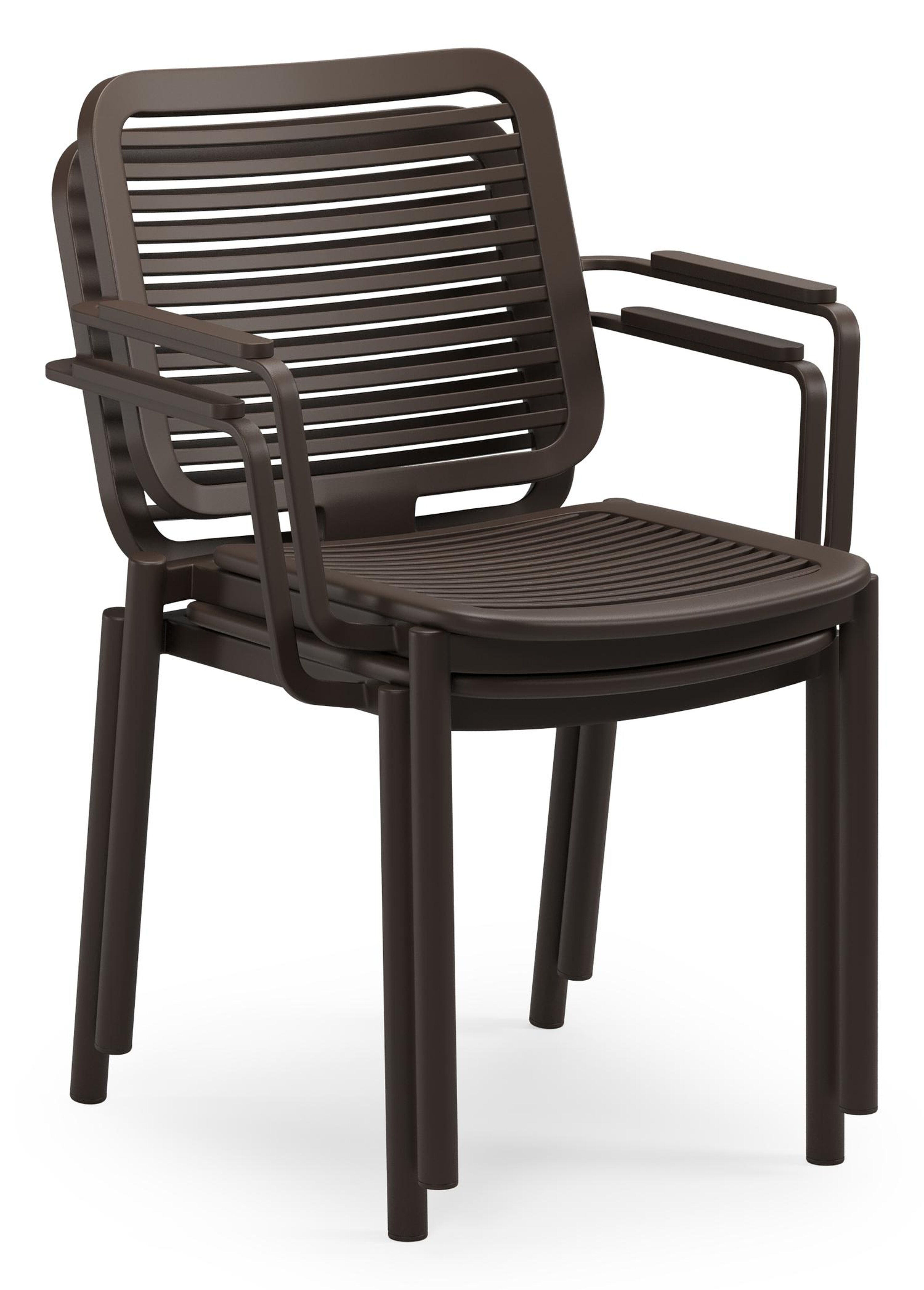 Fano tuinstoel in donkerbruin aluminium