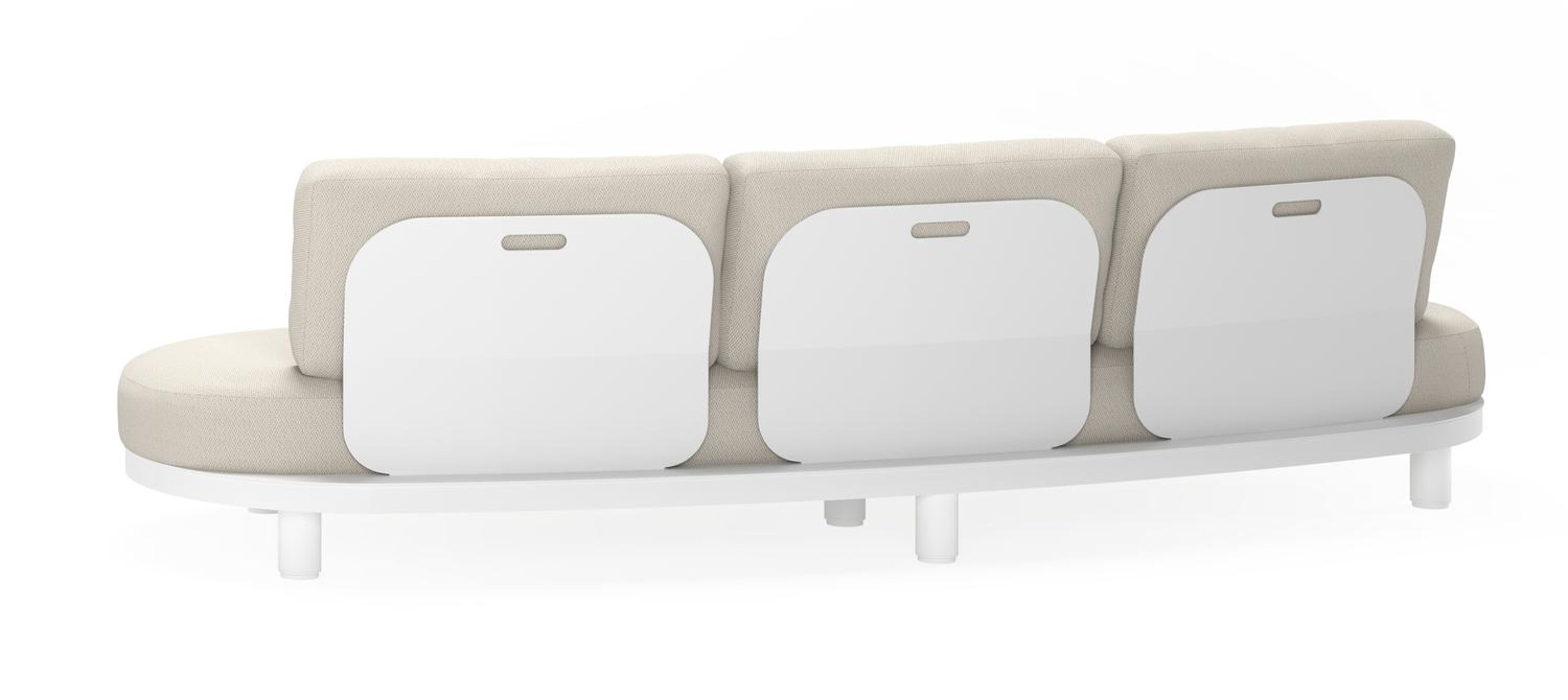 Donato organische loungebank 3-zit in wit aluminium met lopi marble all weather sunbrella® luxe kussen