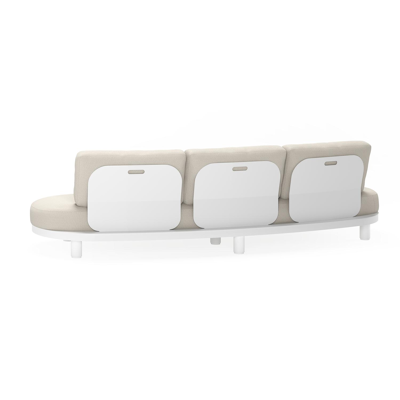 Donato organische loungebank 3-zit in wit aluminium met lopi marble all weather sunbrella® luxe kussen