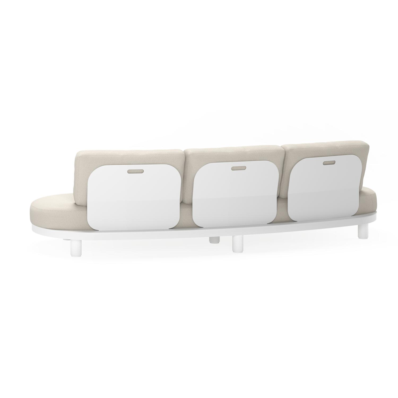 Donato organische loungebank 3-zit in wit aluminium met lopi marble all weather sunbrella® luxe kussen