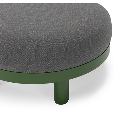 Donato lounge poef in groen aluminium met all weather sunbrella® luxe Savane Tornado kussen