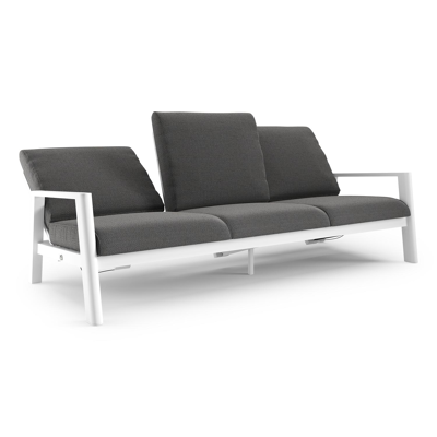 Cirello loungebank in wit aluminium met savane tornado all weather sunbrella® luxe kussen