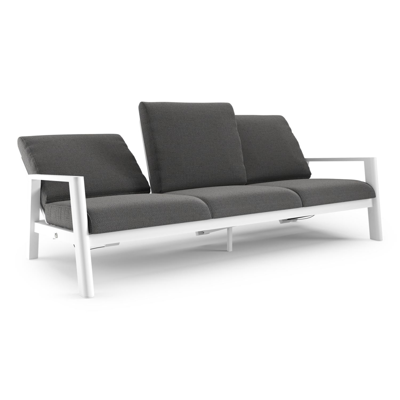 Cirello loungebank in wit aluminium met savane tornado all weather sunbrella® luxe kussen