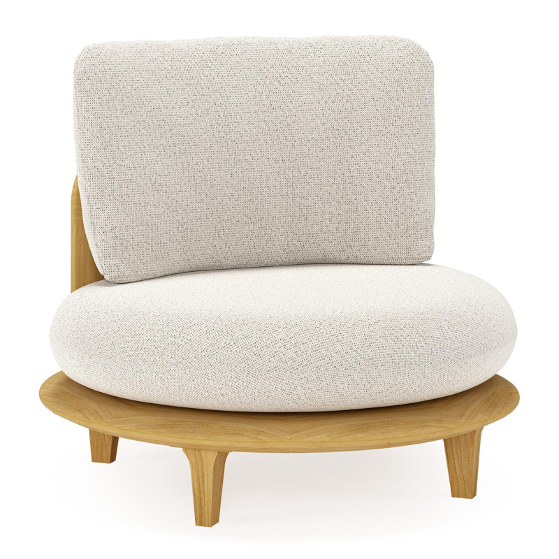 Bomero loungestoel in teak met firenze natural all weather solica kussen