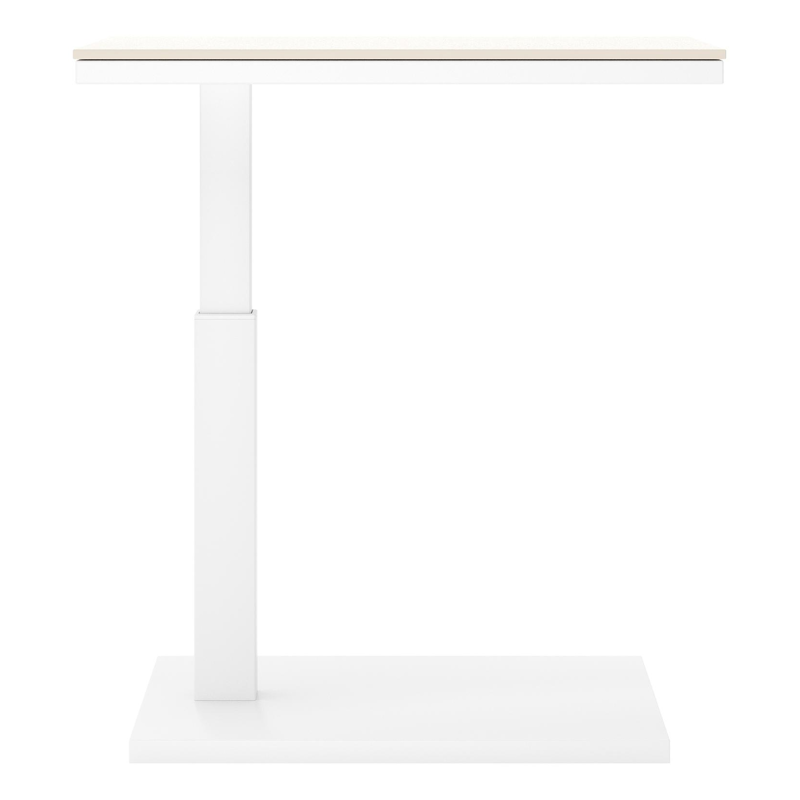 Talana bijzettafel in wit aluminium met sintered stone crema minerale - L 60 x B 40 x H 67,50 cm