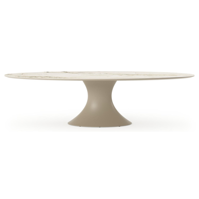 Fano tuintafel ovaal in beige aluminium en volkeramiek Colorado Dunes - L 290 x B 148 x H 75 cm