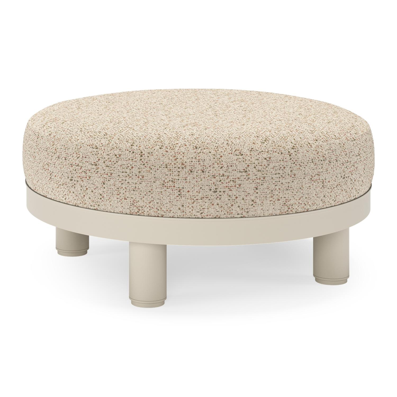 Donato lounge poef in beige aluminium met all weather cosytica Bora Jungle kussen