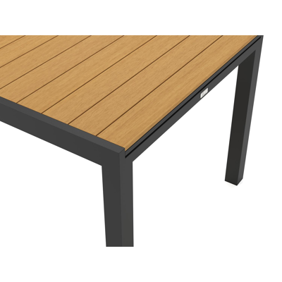Oviedo verlengbare tuintafel in zwart aluminium en polywood - L 200/280 x B 94.5 x H 75 cm