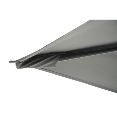 Calpe zweefparasol met tiltfunctie in zwart aluminium met grijs polyester parasoldoek - L1 270 x L2 270 cm (met voet)
