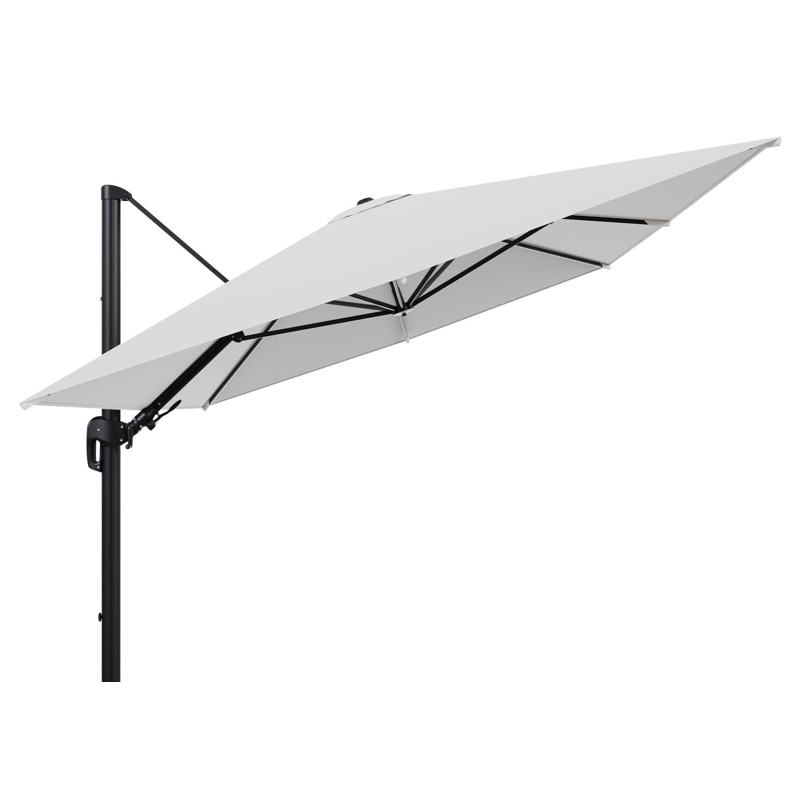 Rufina zweefparasol tiltfunctie in zwart aluminium en parasoldoek in All Weather Solica Soul Optik  - L1 400 x L2 300 cm (zonder voet) (zonder voet)