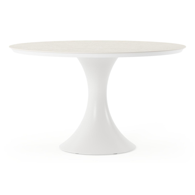 Fano tuintafel in wit aluminium en volkeramiek shilin - Dia. 130 x H 75 cm