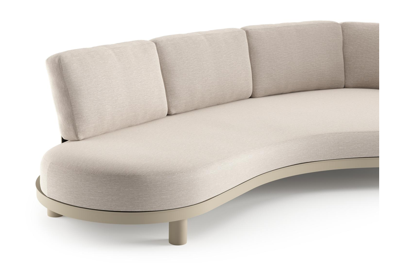 Donato loungebank in beige aluminium met slow farafra all weather sunbrella® luxe kussen