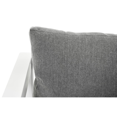 Calzo loungezetel 1-zit in wit aluminium met grijs polyester kussen
