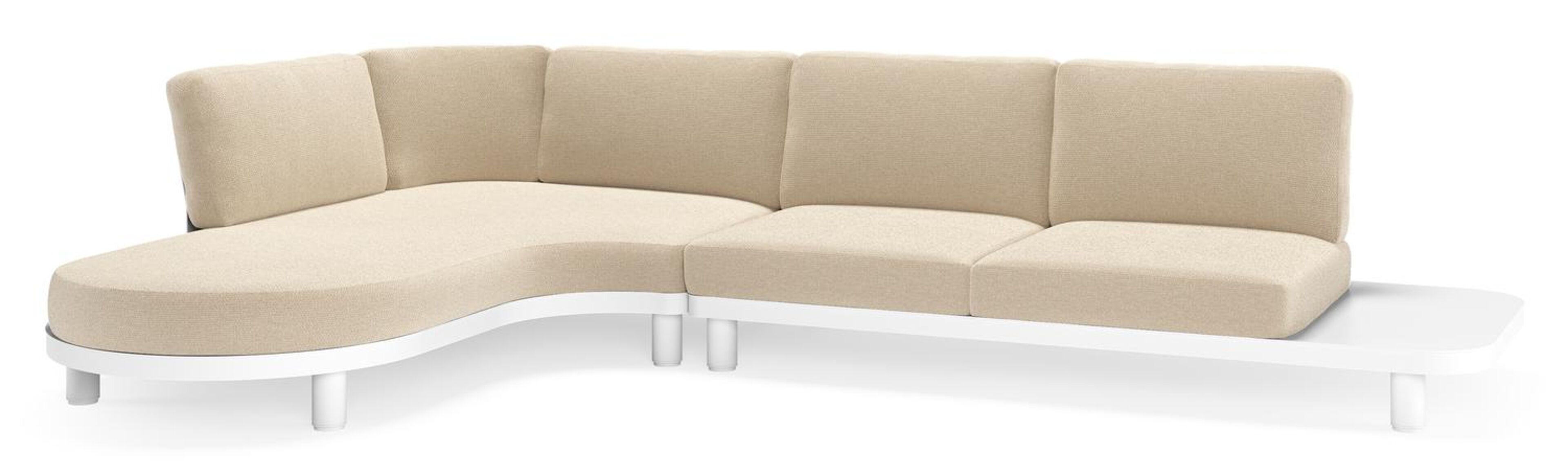 Donato loungehoek in wit aluminium met all weather cosytica Althea Chalk kussen