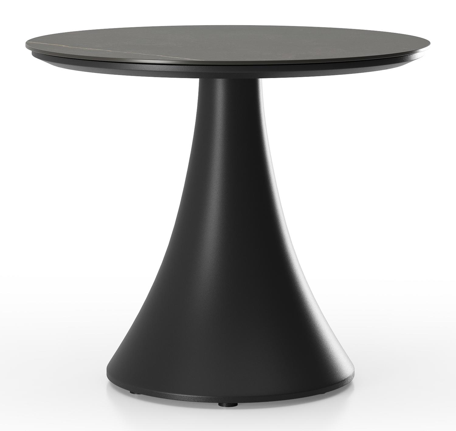 Fano low dining loungetafel in zwart aluminium en volkeramiek calatorao - Dia. 65 x H 55 cm