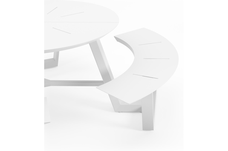 Rondino picknicktafel in wit aluminium - Dia. 207 cm