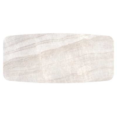 Pagino tuintafel bootvorm in zwart aluminium en volkeramiek Taj Mahal - L 255 x B 115 x H 73 cm