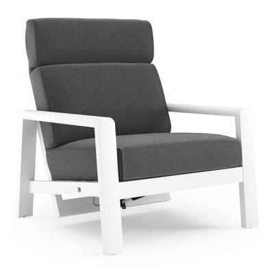 Cosenzo loungestoel in wit aluminium met savane tornado all weather sunbrella® luxe kussen