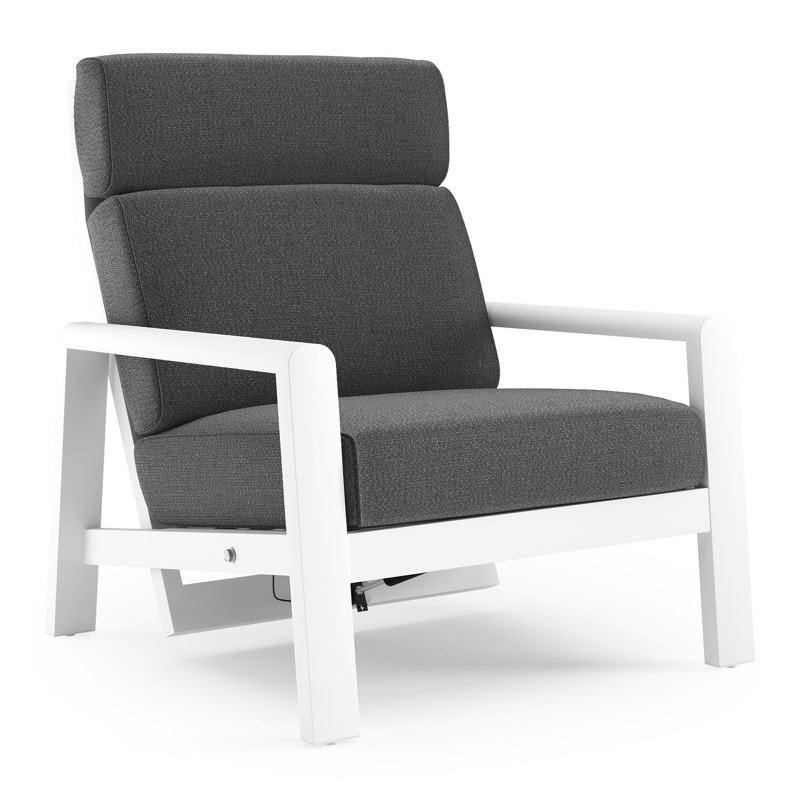 Cosenzo loungestoel in wit aluminium met savane tornado all weather sunbrella® luxe kussen