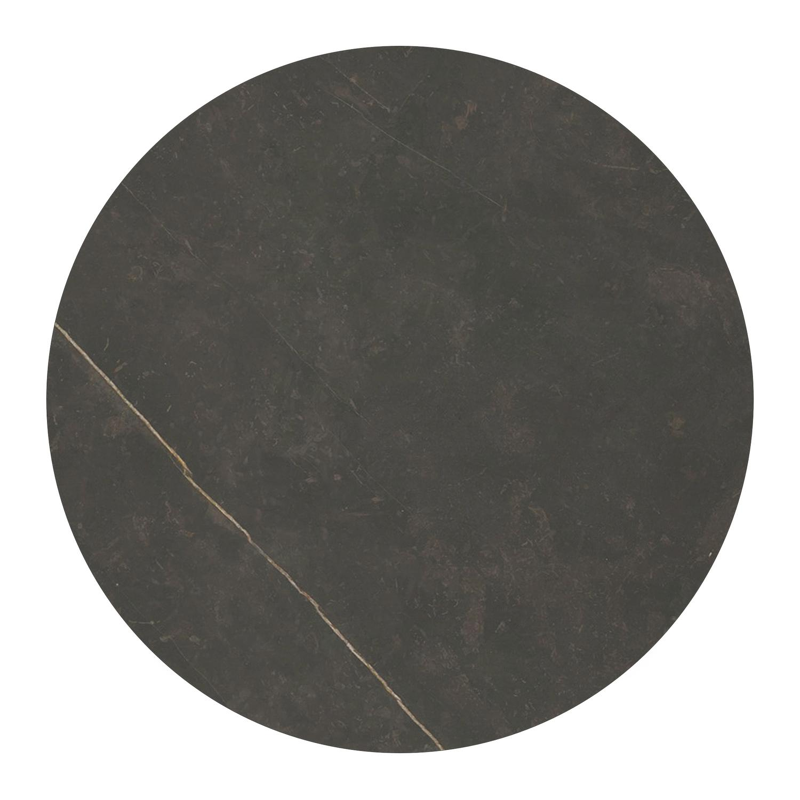 Fano low dining loungetafel rond in wit aluminium en volkeramiek Calatorao - Dia. 85 x H 55 cm